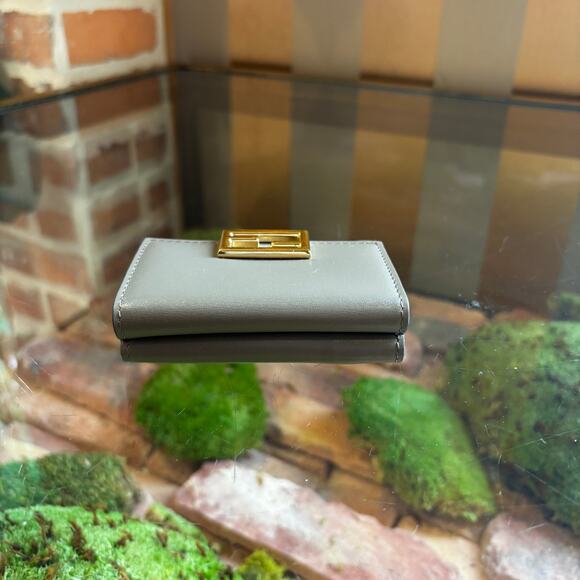 FENDI FF Micro Trifold Dove Gray Wallet - Picture 4 of 7